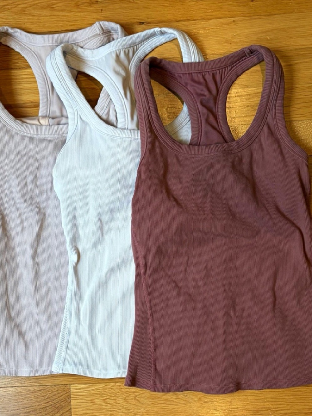 Alo Womens Small Ribbed Racerback Tank Tops Built-In Bra Scoop Neck Lot of 3